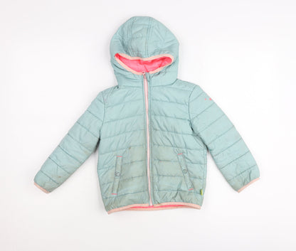 White Stuff Girls Green Puffer Jacket 3-4 Years Winter