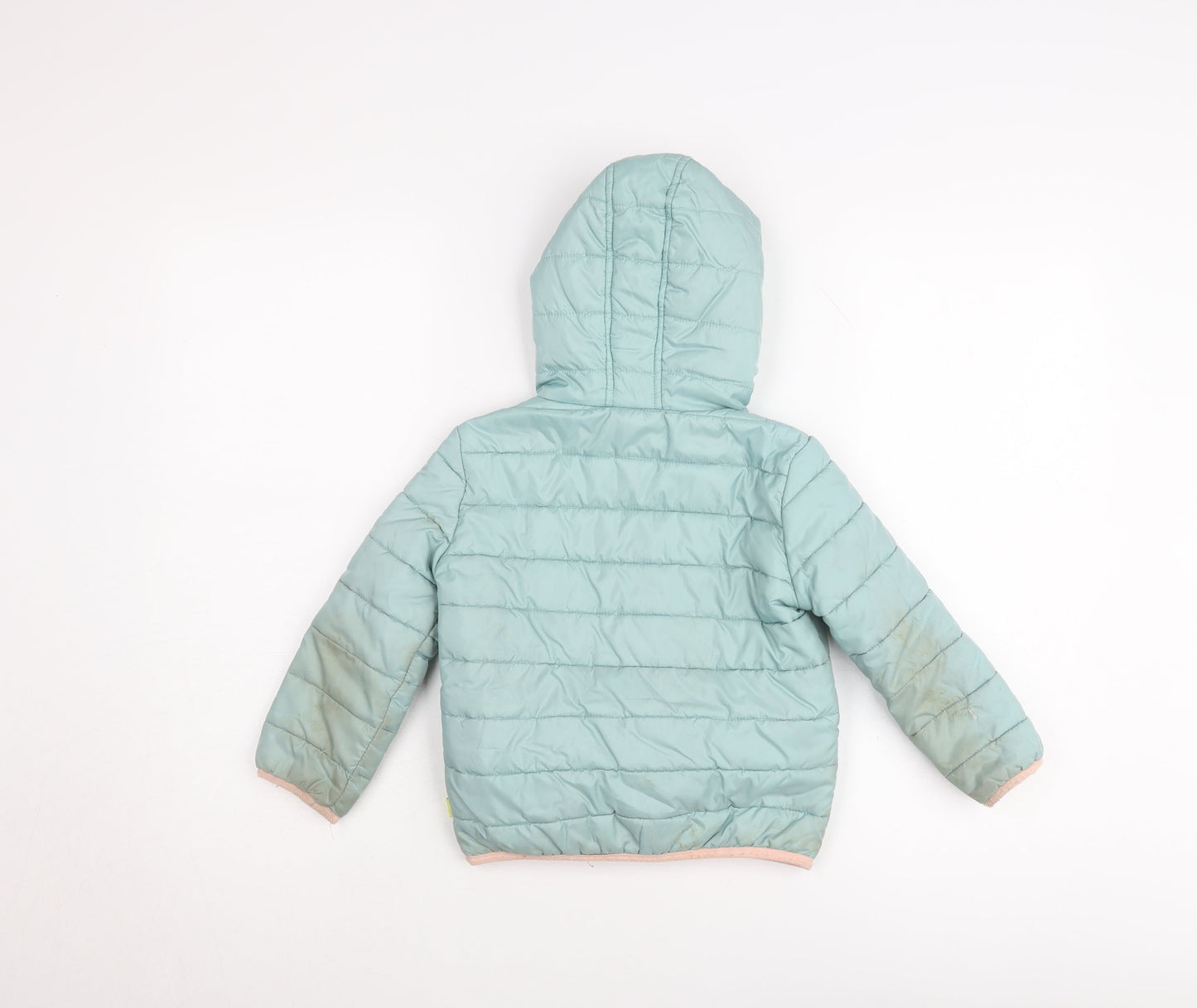 White Stuff Girls Green Puffer Jacket 3-4 Years Winter