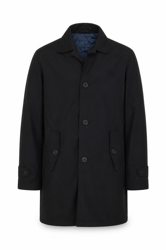 ESPRIT Womens Black Overcoat UK Size 36 - Collared Style