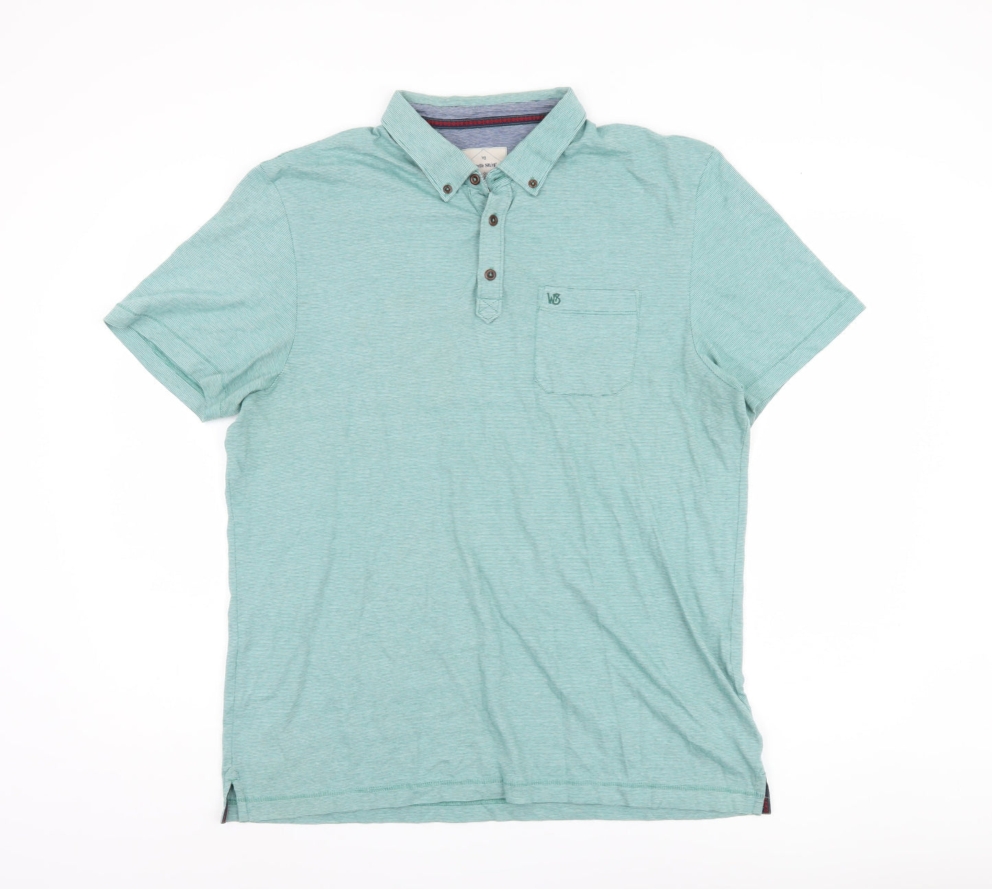 White Stuff Men's Green Polo Shirt, Size L