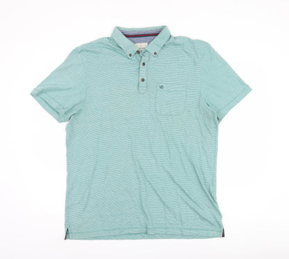 White Stuff Men's Green Polo Shirt, Size L