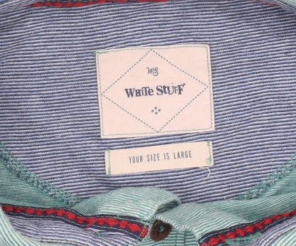 White Stuff Men's Green Polo Shirt, Size L