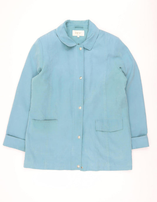 Womens UK Size 14 EWM Blue Overcoat
