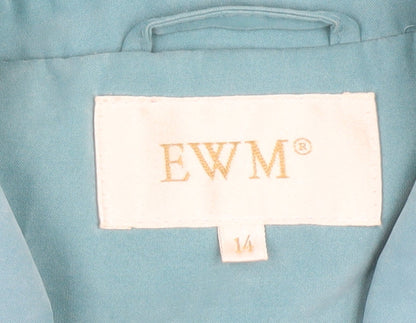 Womens UK Size 14 EWM Blue Overcoat