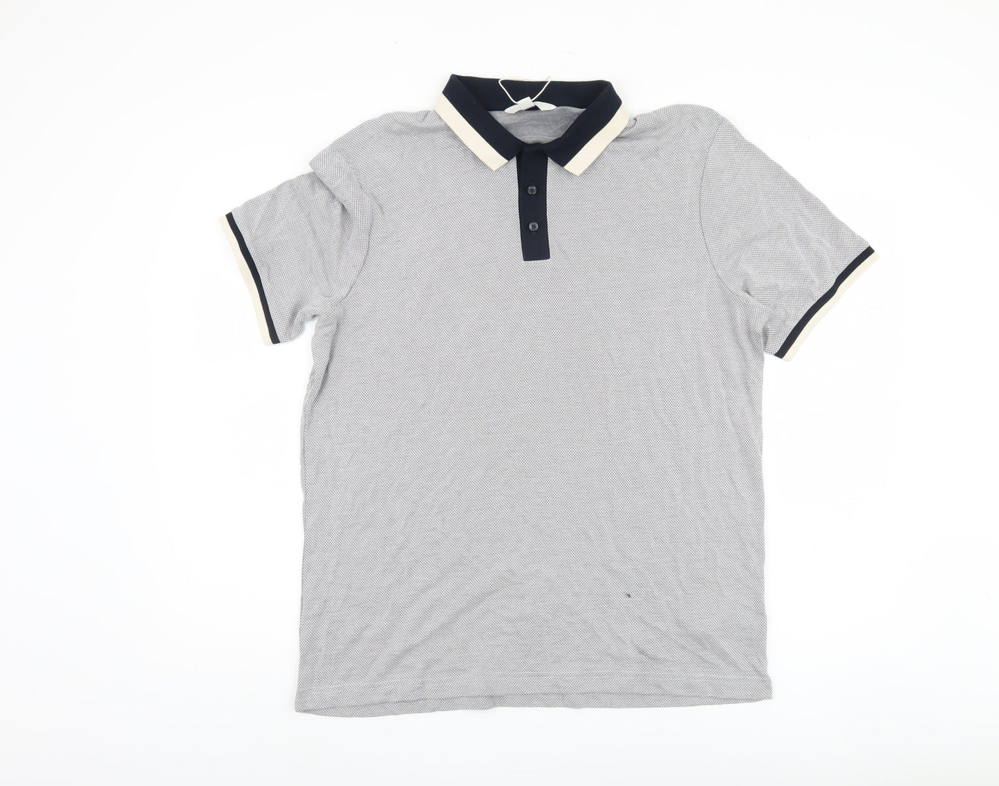 Marks and Spencer Men's Grey Polo Shirt L