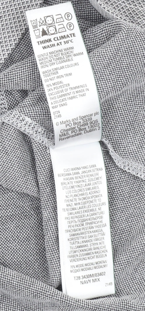 Marks and Spencer Men's Grey Polo Shirt L