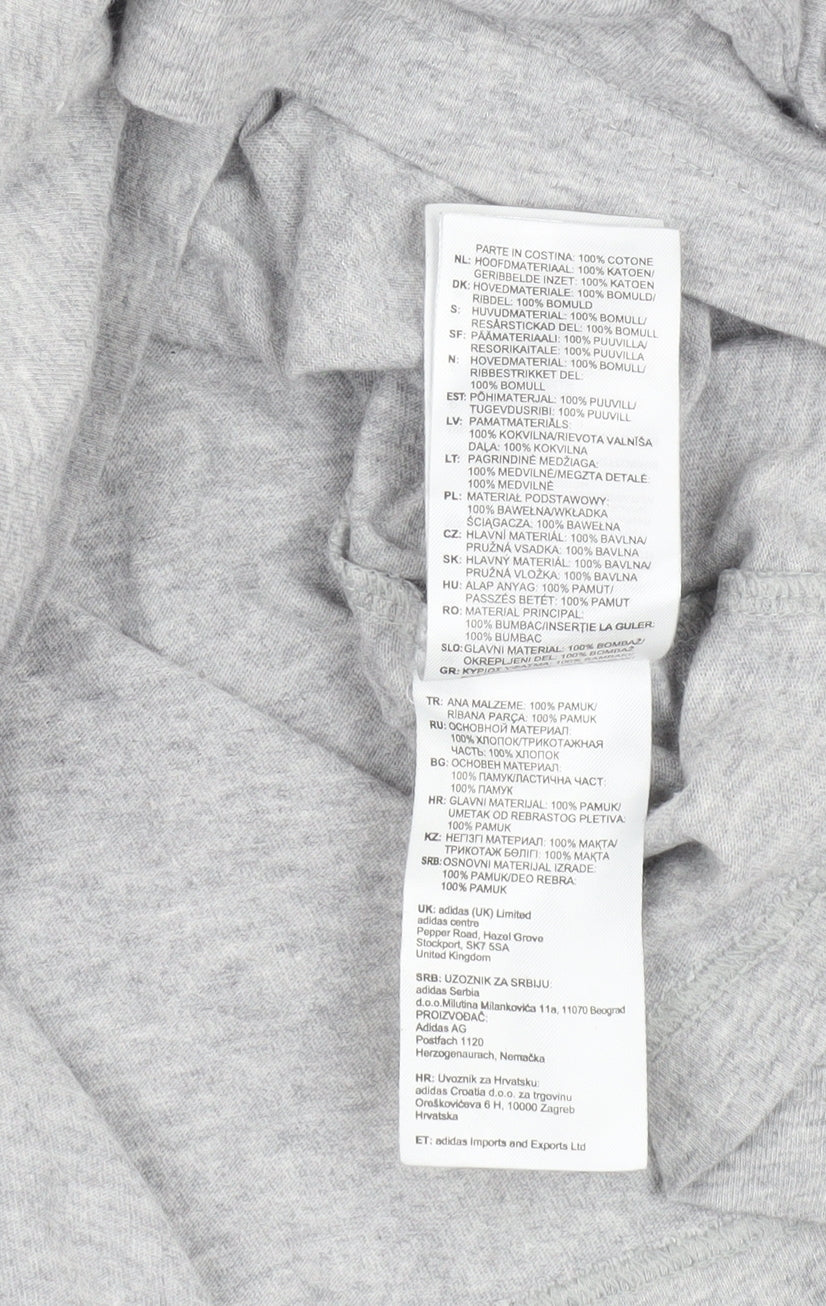 Adidas Men's Grey Cotton T-Shirt Size L