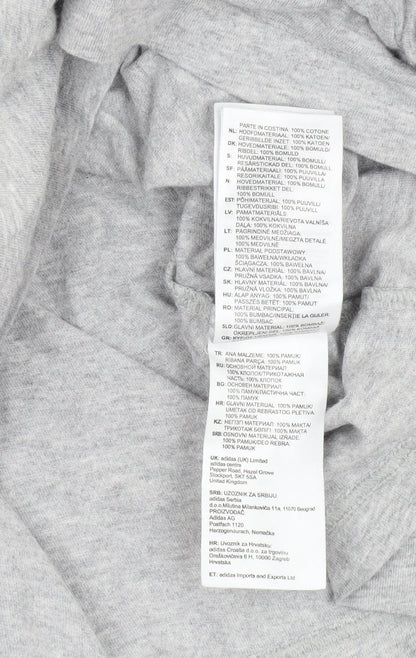 Adidas Men's Grey Cotton T-Shirt Size L