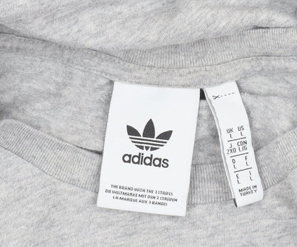 Adidas Men's Grey Cotton T-Shirt Size L