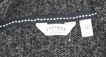 Fat Face Women's Grey Open Front Cardigan Size 18 Acrylic Knit