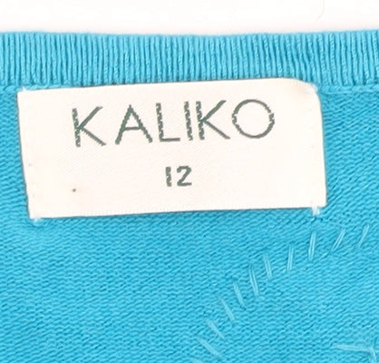 Womens UK Size 12 Kaliko Blue Pullover Jumper