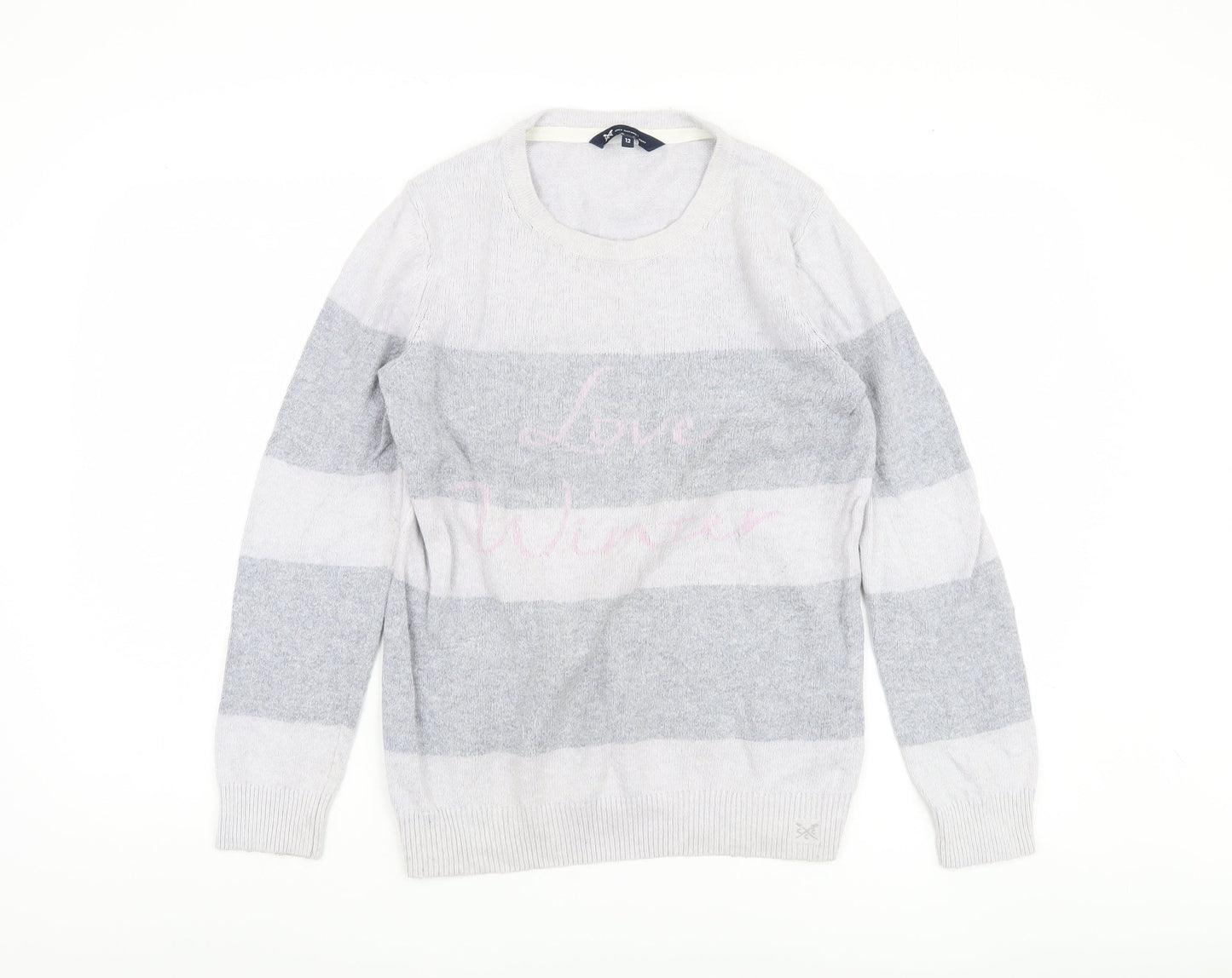 Womens UK Size 12 Crew Clothing Company Grey Pullover Jumper