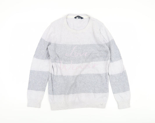 Womens UK Size 12 Crew Clothing Company Grey Pullover Jumper