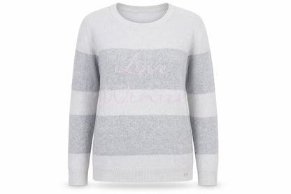 Crew Clothing Women's Grey Striped Pullover Jumper, Size 12