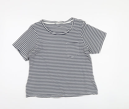 Peter Storm Women's Blue Stripe T-Shirt Size 16