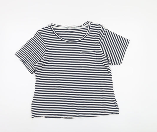 Peter Storm Women's Blue Stripe T-Shirt Size 16