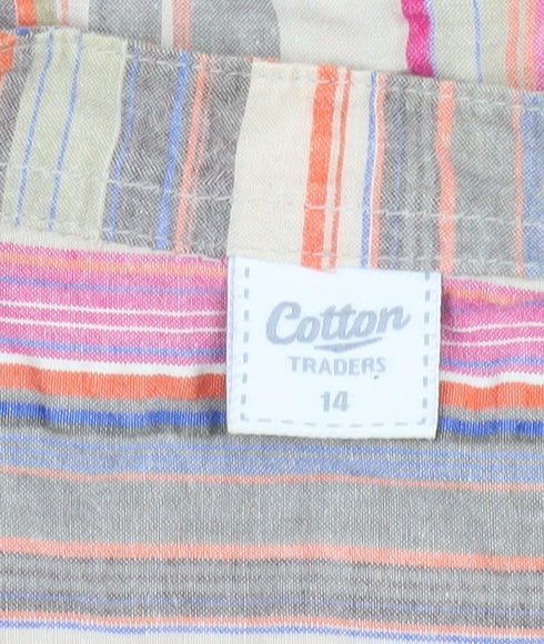 Cotton Traders Women’s Multicoloured Striped Blouse Size 14
