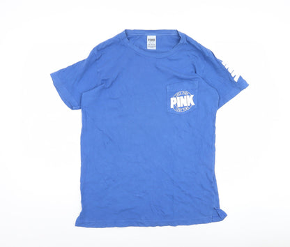 Womens UK Size XS Victoria's Secret Blue Basic T-Shirt