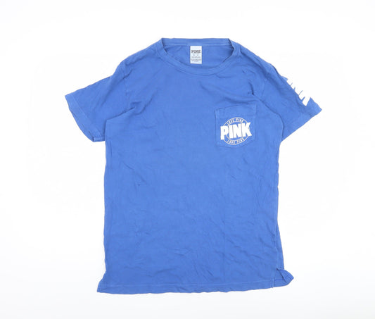 Womens UK Size XS Victoria's Secret Blue Basic T-Shirt