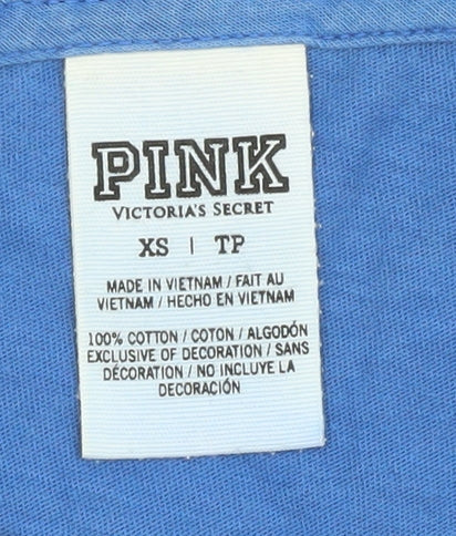 Womens UK Size XS Victoria's Secret Blue Basic T-Shirt