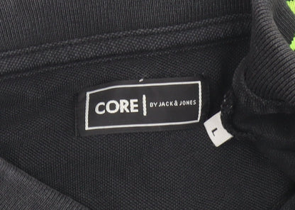 Core by Jack & Jones Men's Black Polo Shirt L