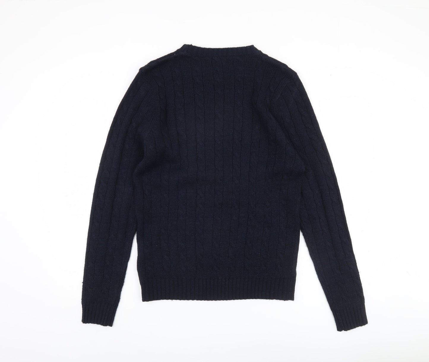 Lyle & Scott Men's Blue Cable-Knit Pullover Jumper L