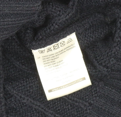 Lyle & Scott Men's Blue Cable-Knit Pullover Jumper L