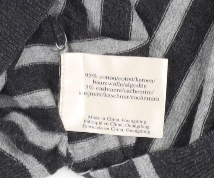 Laura Ashley Women's Grey Striped Pullover Jumper Size 14