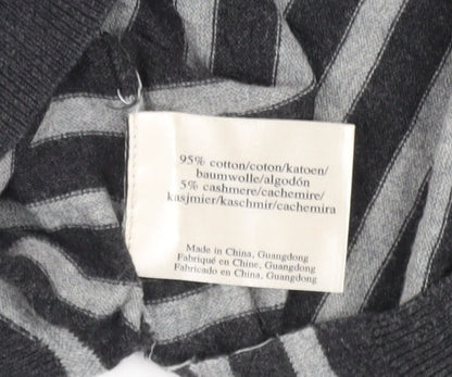 Laura Ashley Women's Grey Striped Pullover Jumper Size 14