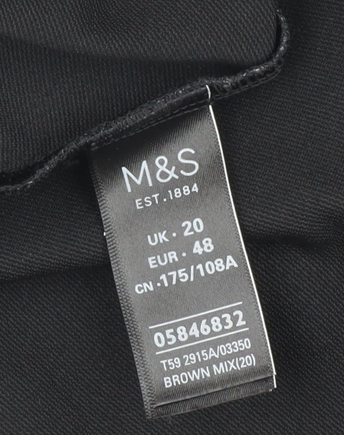 Womens UK Size 20 Marks and Spencer Brown  Blouse