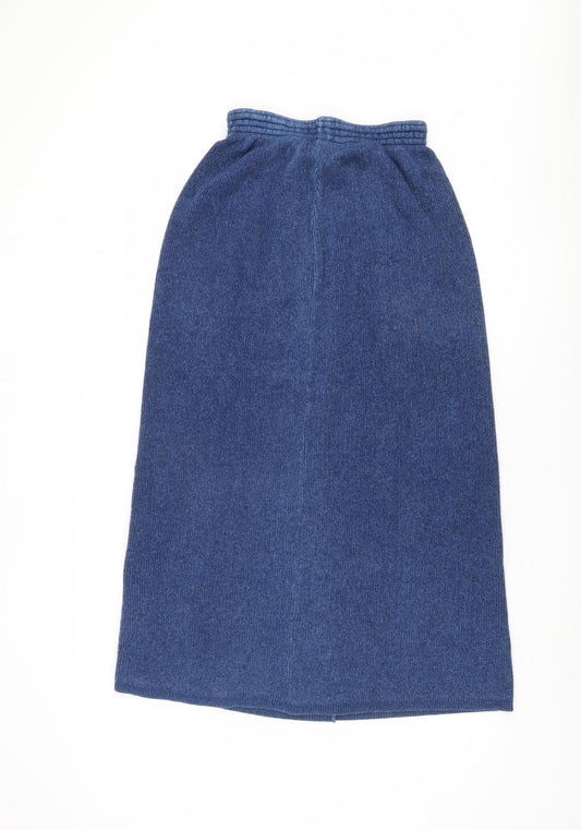 RON Indigo Blue Midi Knitted Skirt - Size S