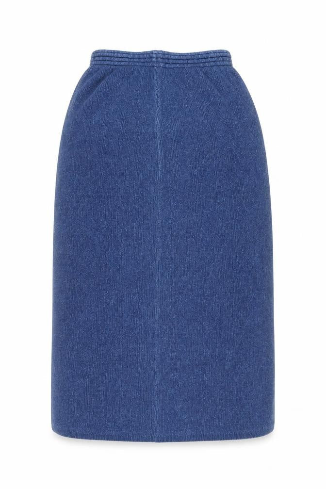 Front view of RON Indigo Blue Midi Knitted Skirt -, size S