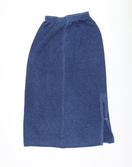 RON Indigo Blue Midi Knitted Skirt - Size S