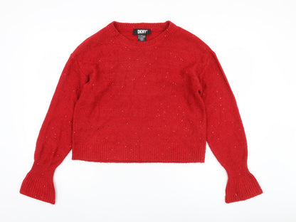 Womens UK Size S DKNY Red Pullover Jumper
