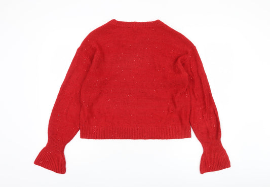 Womens UK Size S DKNY Red Pullover Jumper
