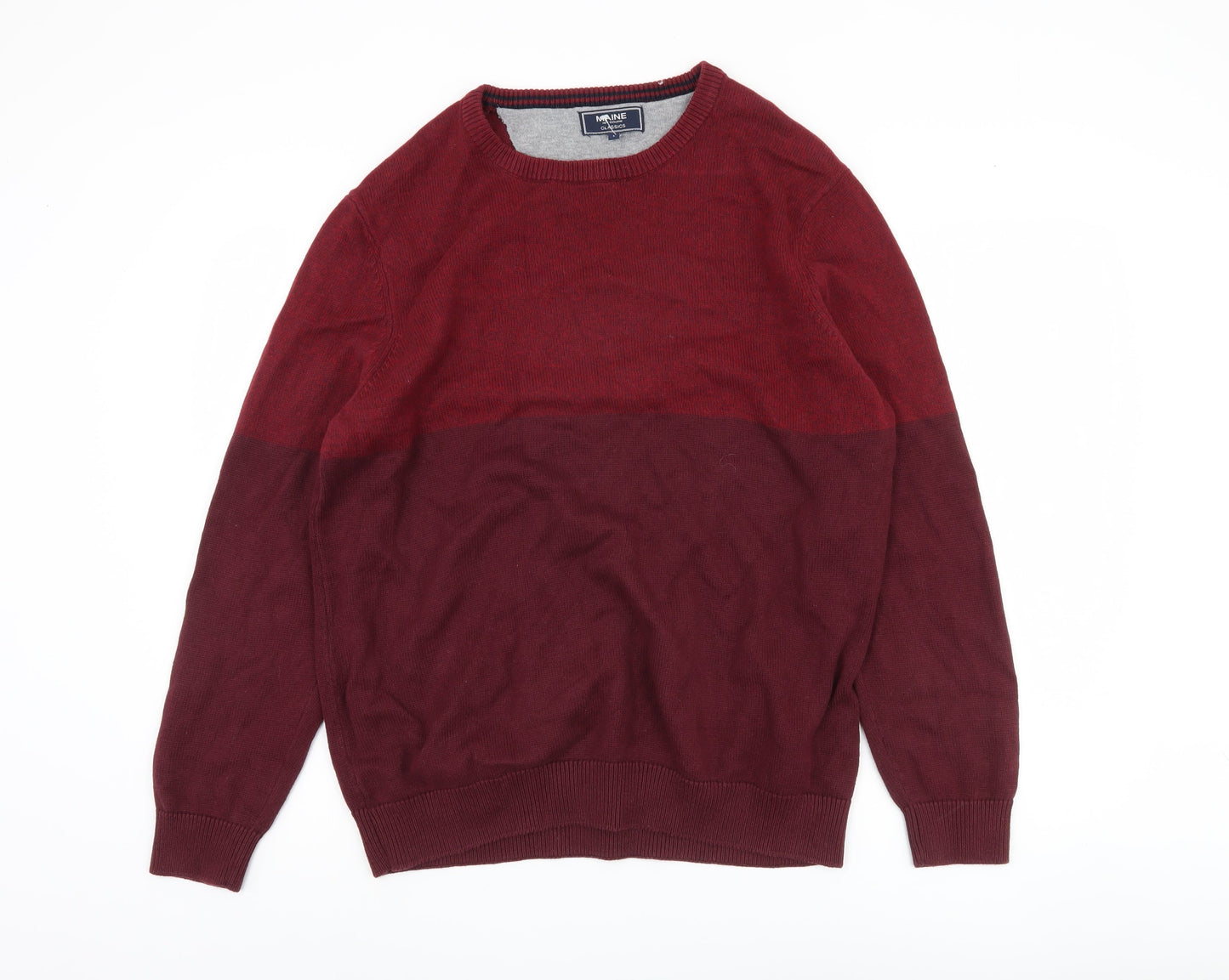 Maine Men's Red Cotton Pullover Jumper, Size L