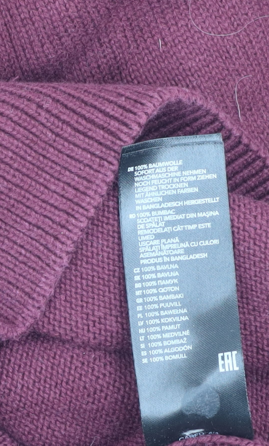 Maine Men's Red Cotton Pullover Jumper, Size L