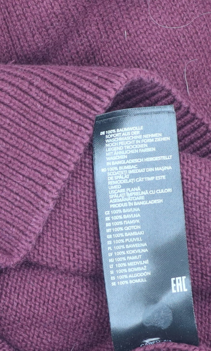 Maine Men's Red Cotton Pullover Jumper, Size L