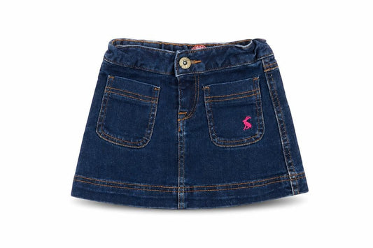 Joules Girls Blue Denim Mini Skirt - Size 4 Years