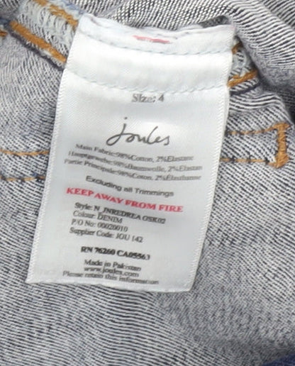 Joules Girls Blue Denim Mini Skirt - Size 4 Years