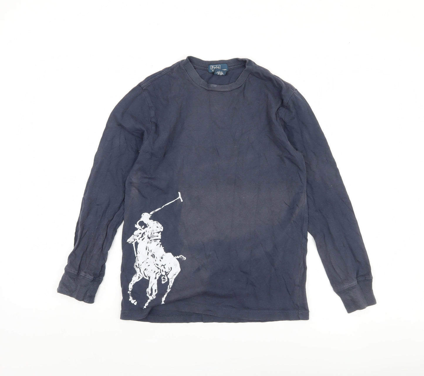 Polo Ralph Lauren Boys Blue Long Sleeve Shirt, Size M, Cotton