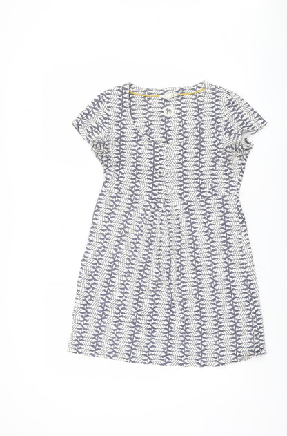 White Stuff Women's Blue Geometric Tunic Top UK 10