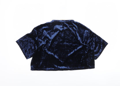Pins and Needles Women's Blue Velvet Top XS