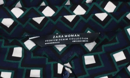 Zara Womens Geometric Shirt Dress Size 8 Multicoloured