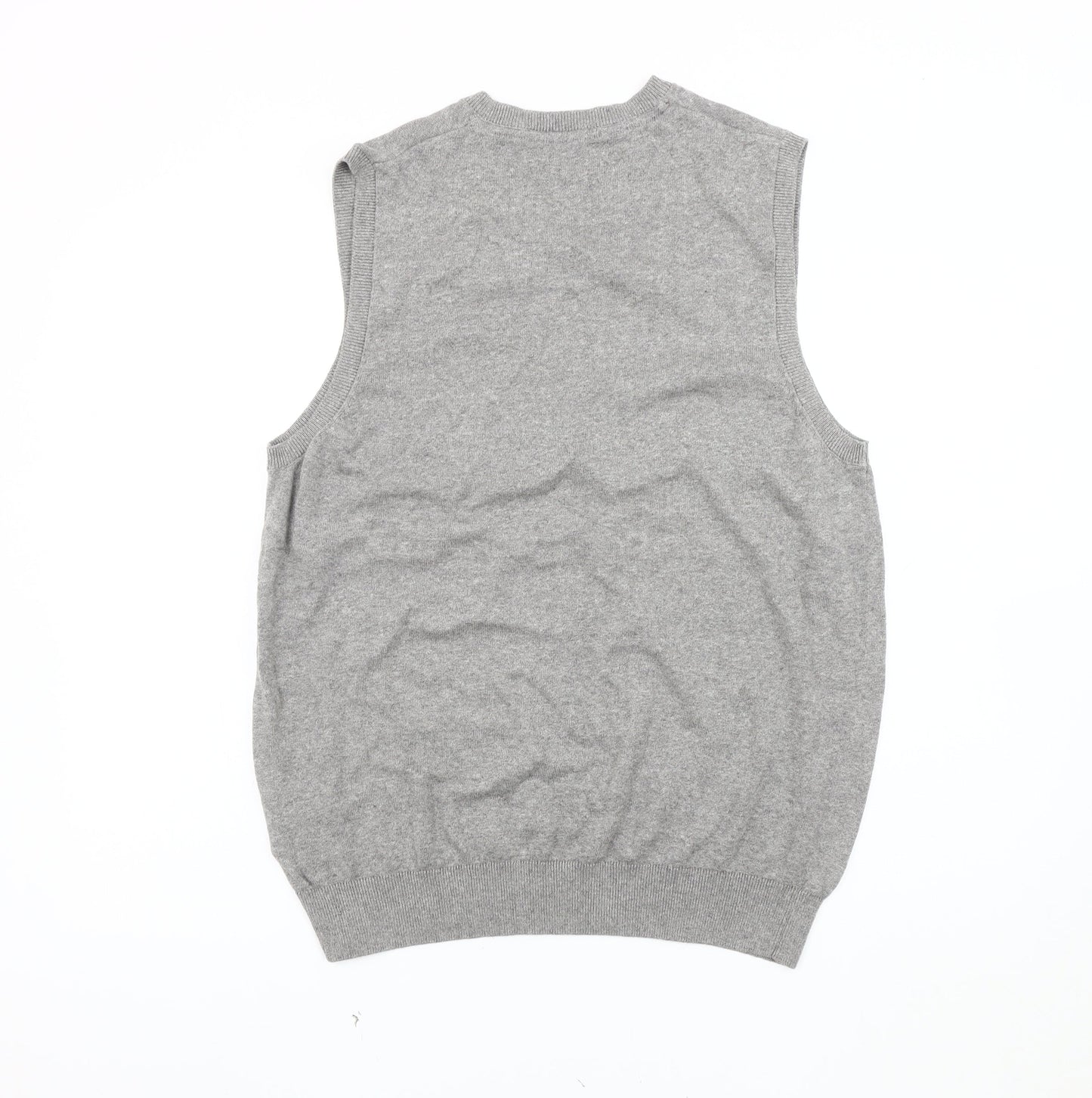 Marks and Spencer Men's Grey Cotton Vest - Large