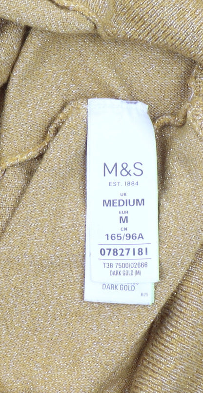 Womens UK Size M Marks and Spencer Gold Pullover Jumper