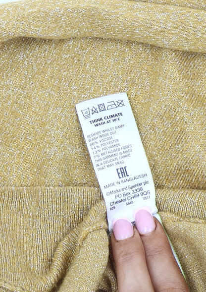 Womens UK Size M Marks and Spencer Gold Pullover Jumper