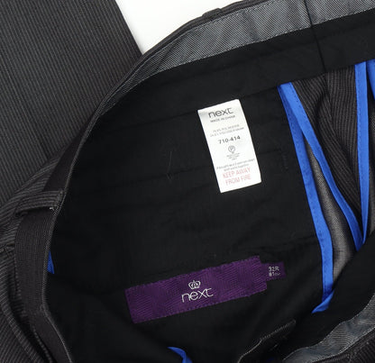 Next Men's Black Dress Pants, Size 32R, Formal Herringbone