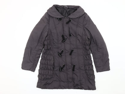 Womens UK Size 12 BM Grey Duffle Coat