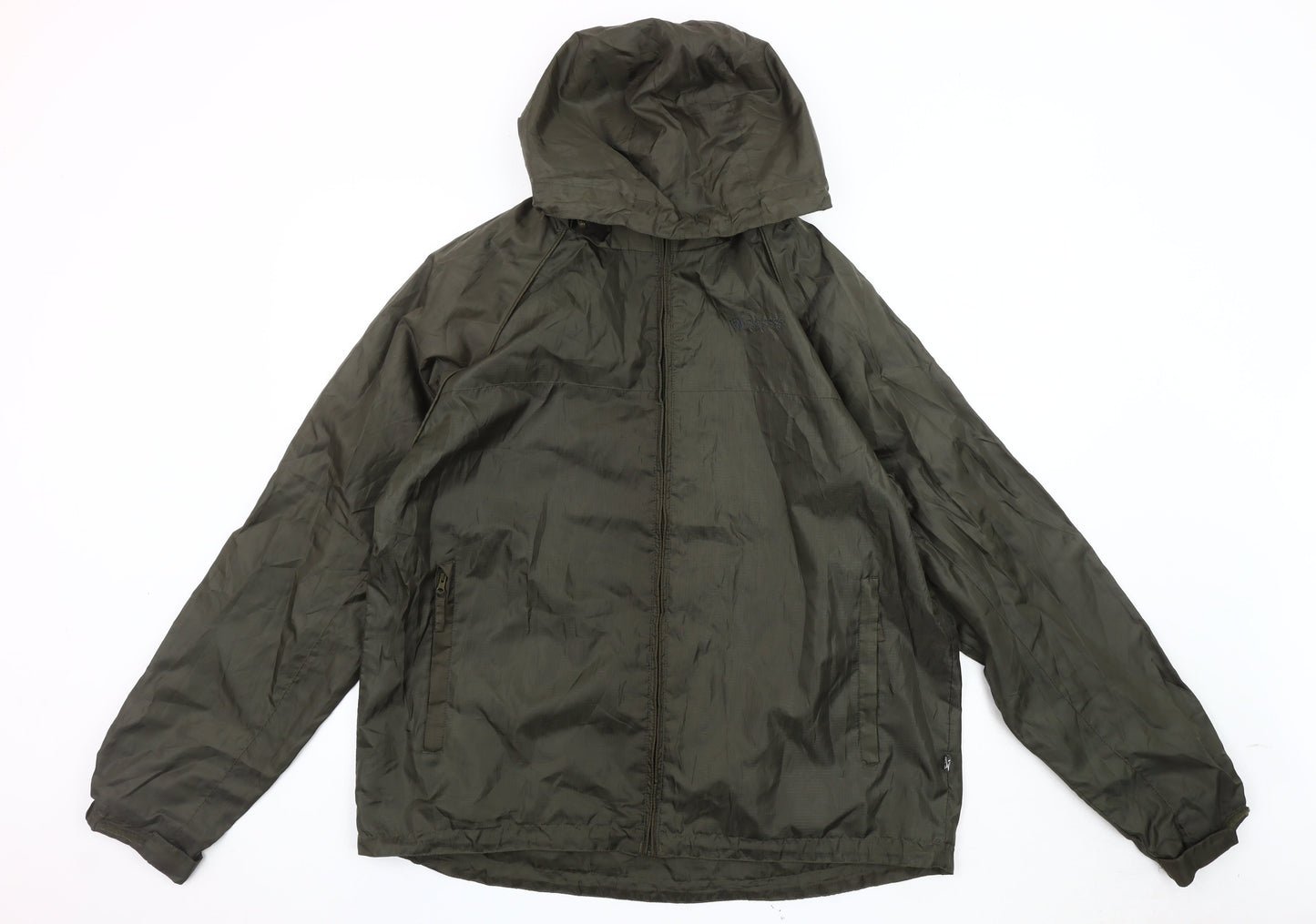 Outdoor Essentials Men's Green Rain Coat Jacket L